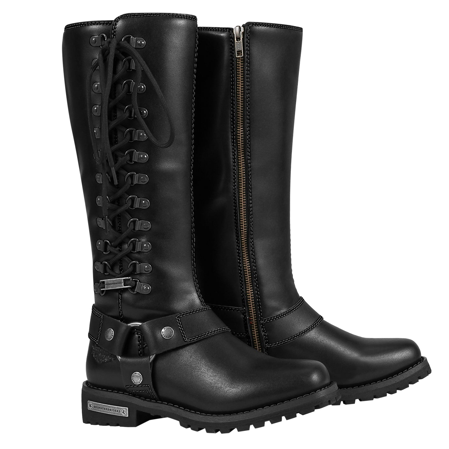 Milwaukee Riders® Women Biker Long Boots with Laces