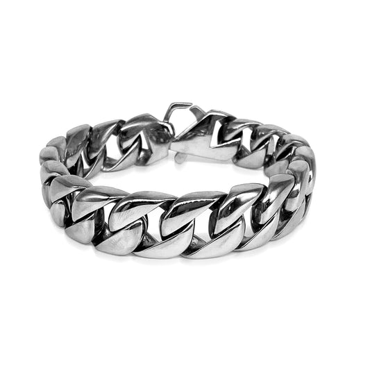 Mens Stainless Steel chain bracelet link, for motorcycle & bike lovers (with gift box)