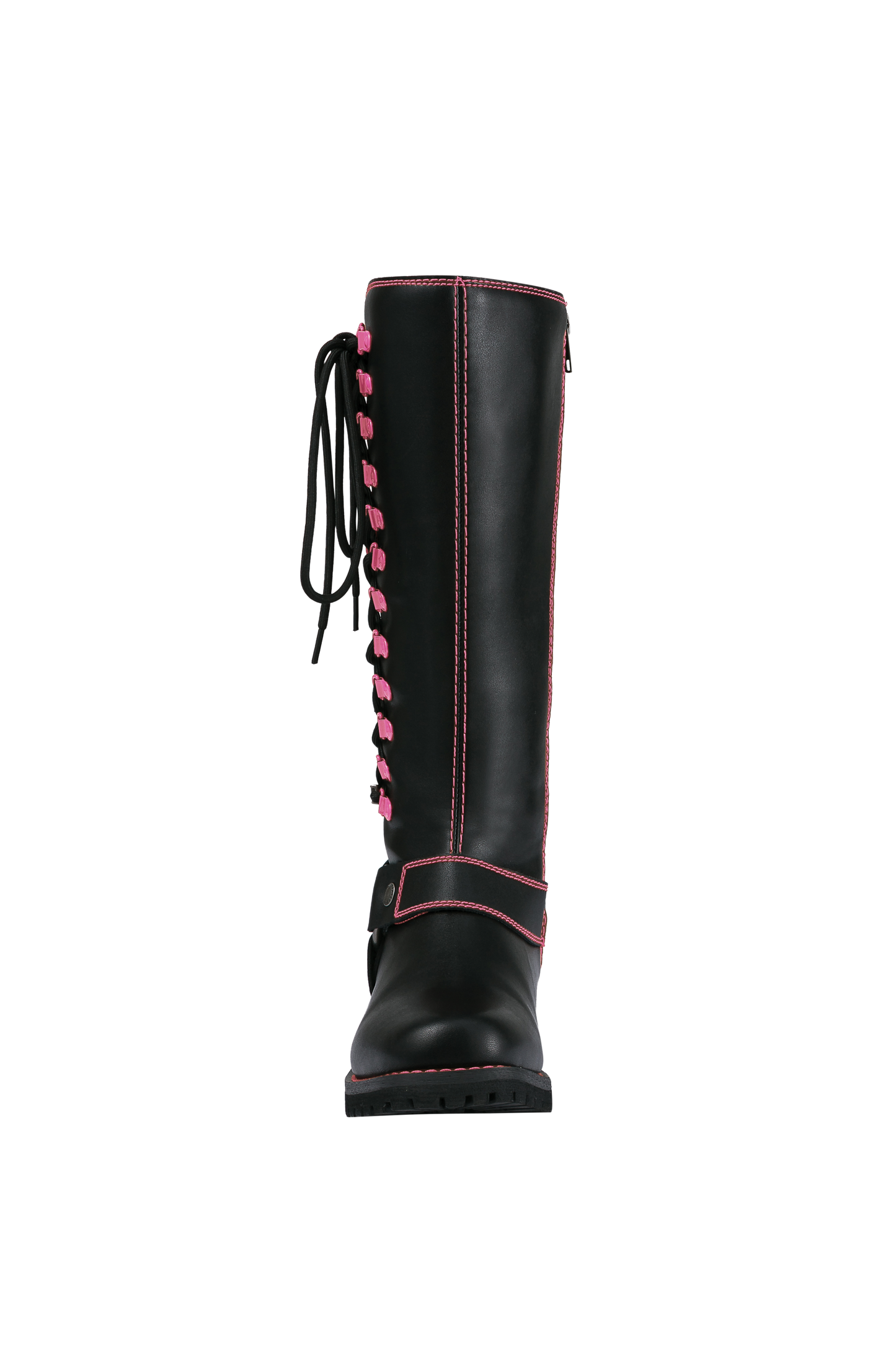 Milwaukee Riders® Women Biker Long Boots with Pink Laces