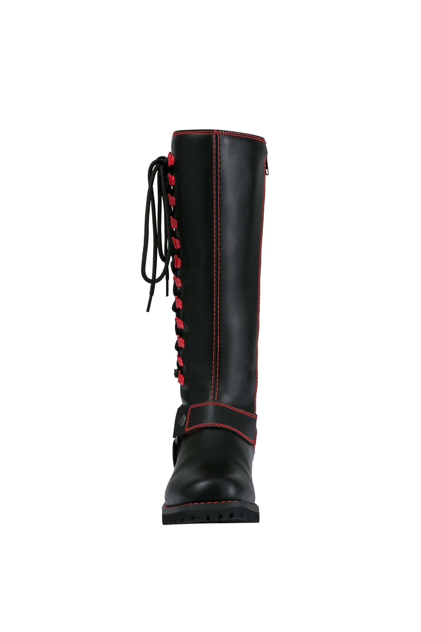 Milwaukee Riders® Women Biker Long Boots with Red Laces