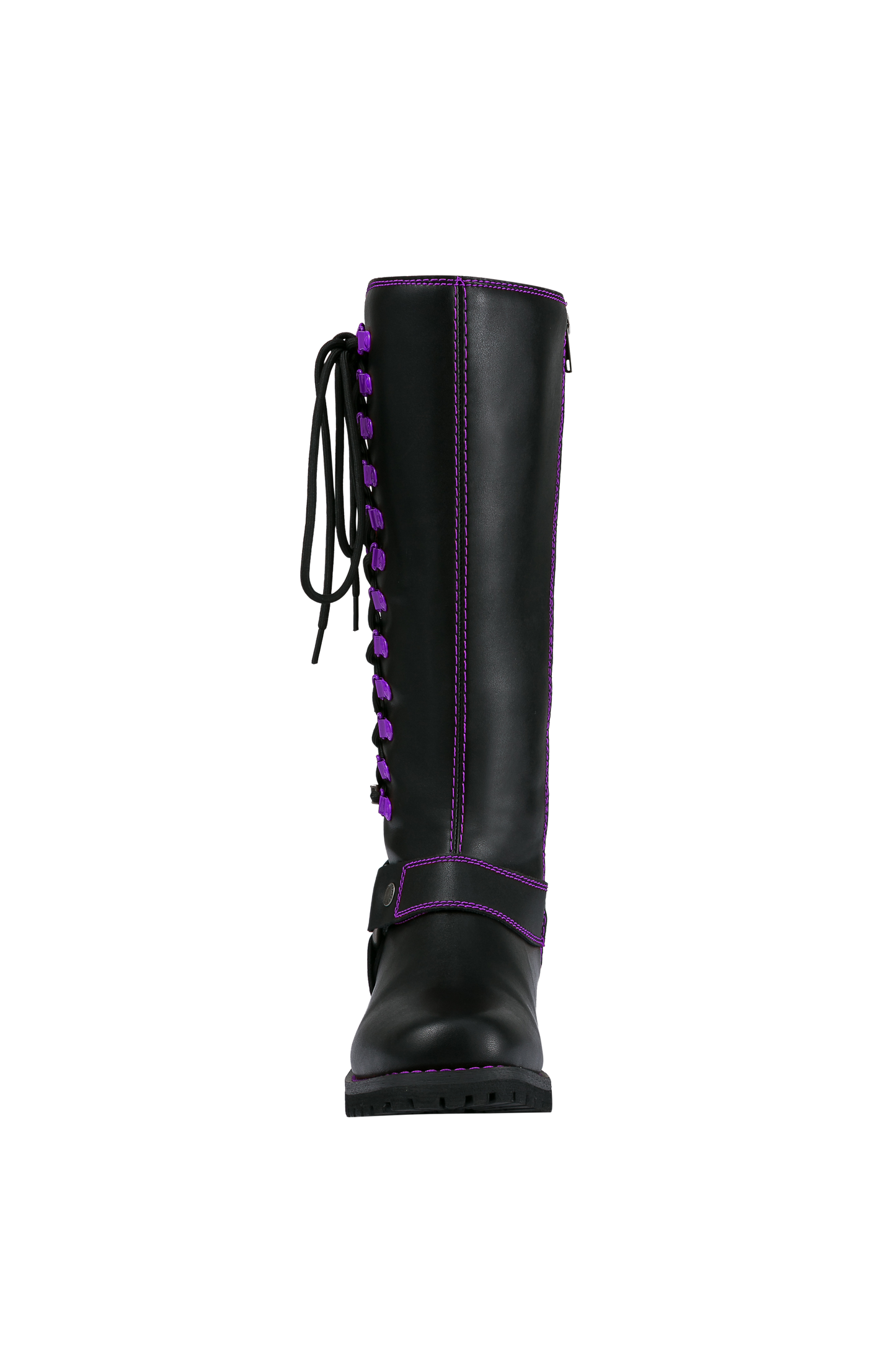 Milwaukee Riders® Women Biker Long Boots with Purple Laces