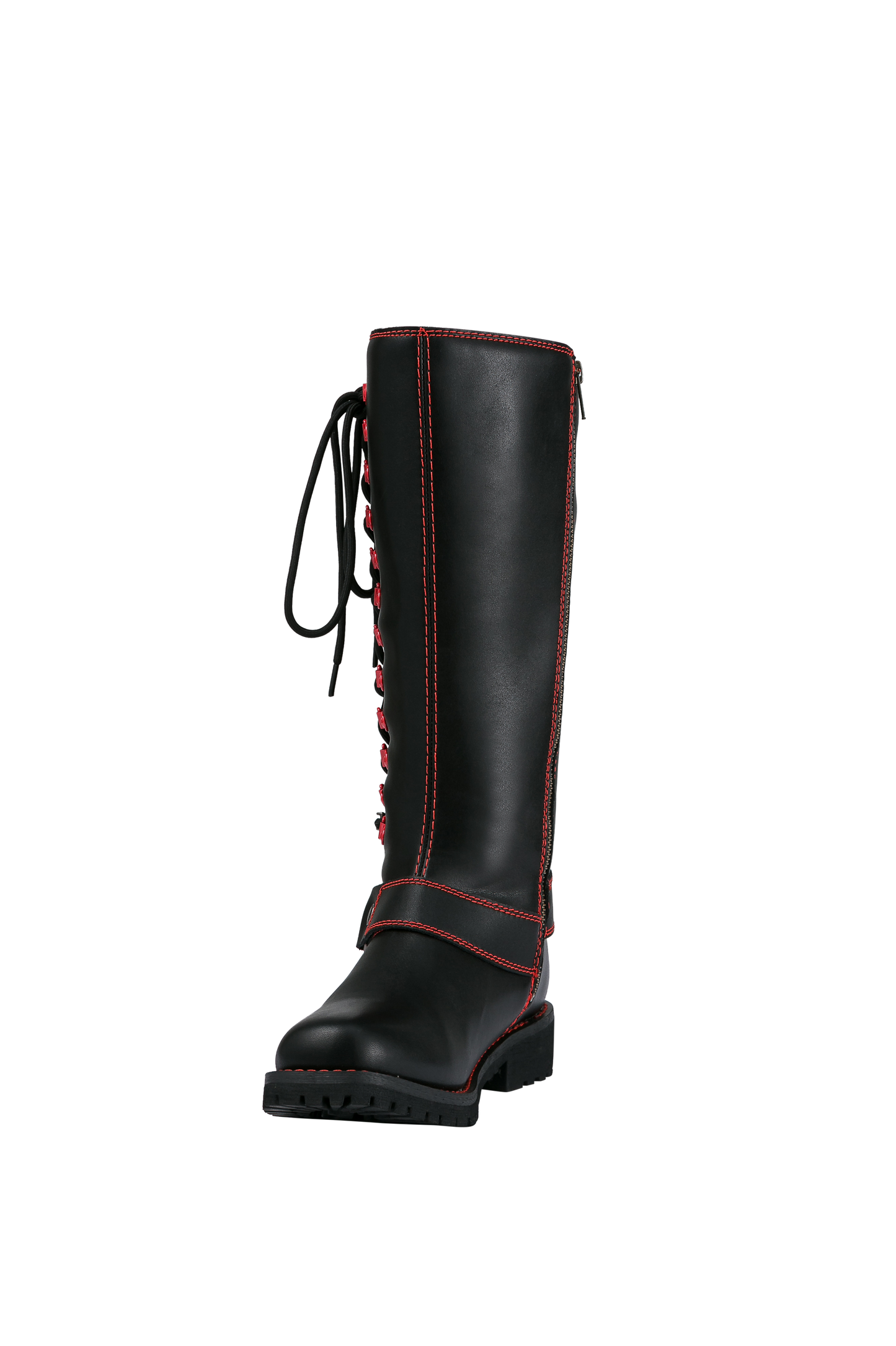 Milwaukee Riders® Women Biker Long Boots with Red Laces