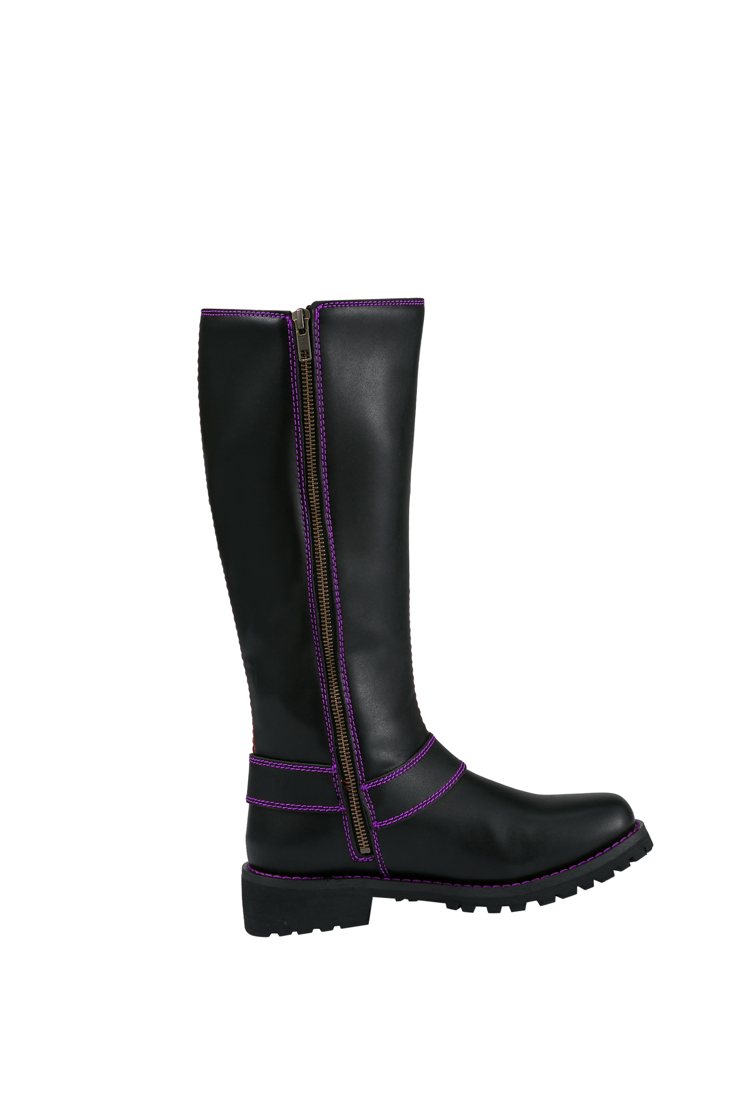 Milwaukee Riders® Women Biker Long Boots with Purple Laces