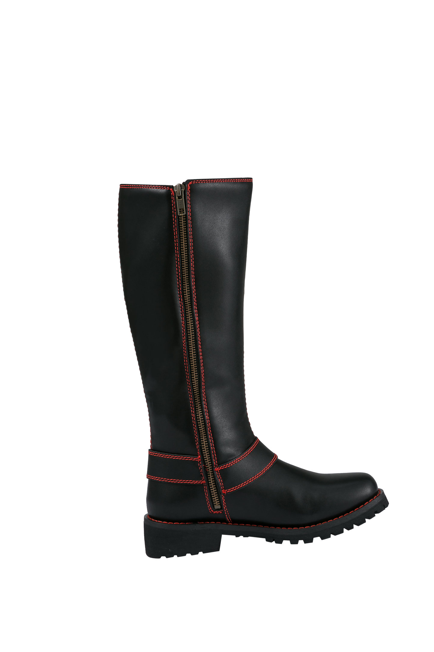 Milwaukee Riders® Women Biker Long Boots with Red Laces