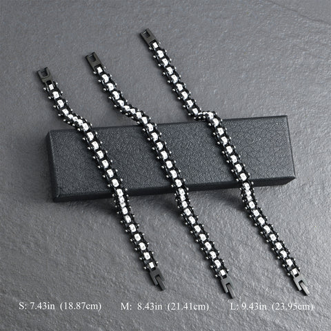 Motorcycle Crystal Stainless Steel Chain Bracelet