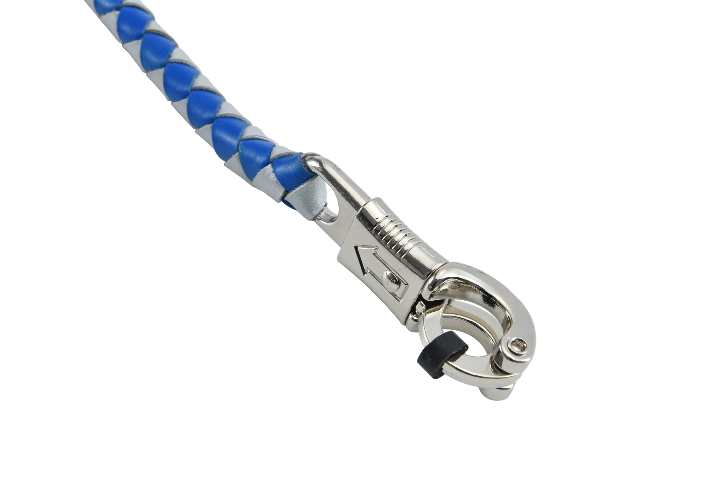 Blue and Silver Hand-Braided Leather Get Back Whip