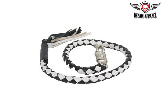 2" Black & White Get Back Whip for Motorcycles