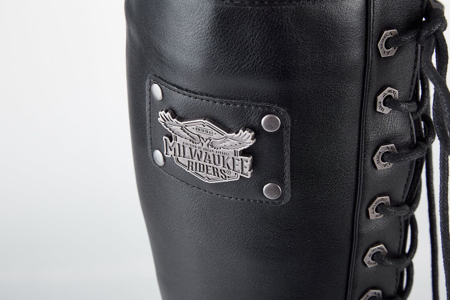 Womens Knee High Laced Boots By Milwaukee Riders® Zipper on Side